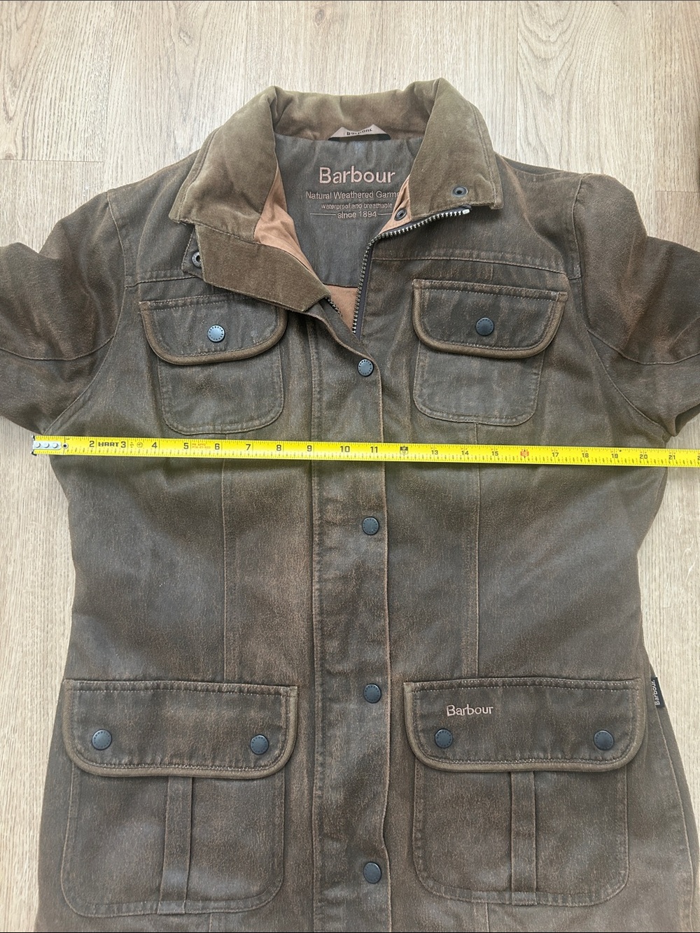 Women’s Barbour Brown Field Jacket with Stand Collar Size US 10 EUC - Picture 8 of 9